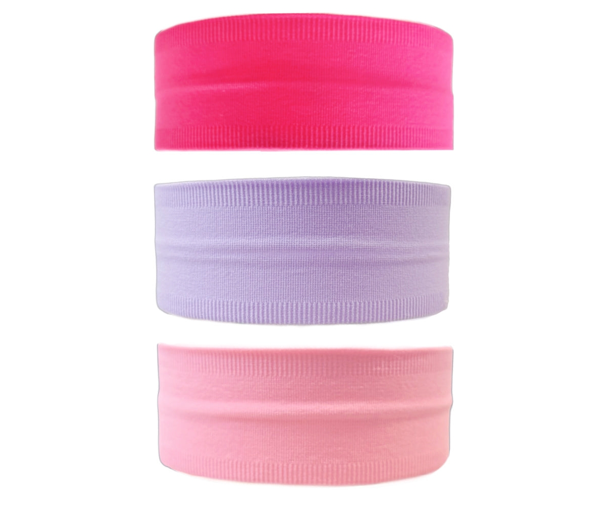 Women's Pack of Wide Training Headbands - Purple + Pink + Hot Pink - Assorted pre-pack