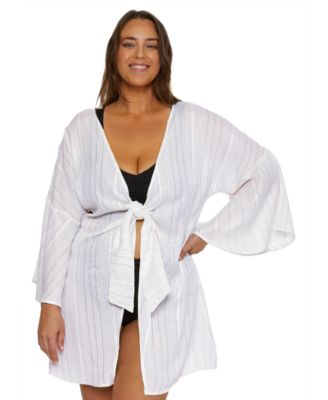 Becca ETC - Plus Size Radiance Tie-Front Tunic Cover-Up