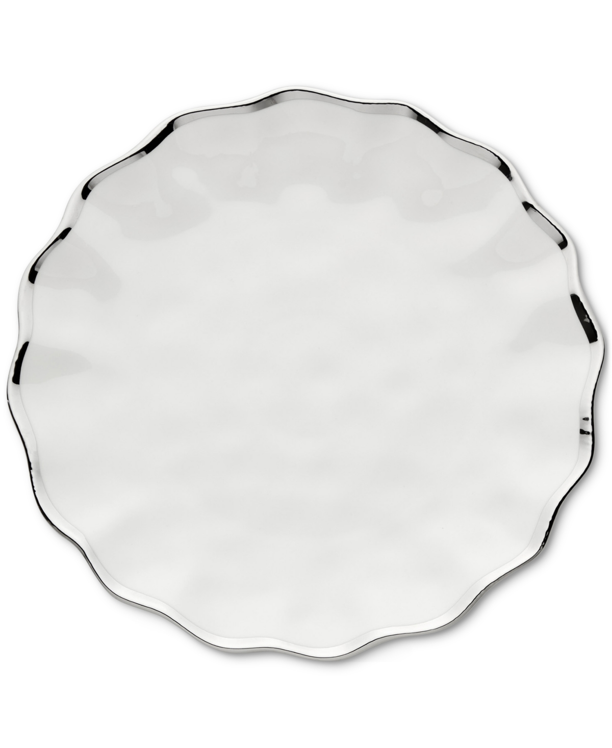 Regency Dinner Plates, Set of 4 - White And Silver