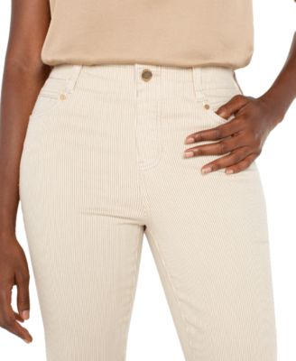 Petite Gia Glider Crop Flare Back-Pleat Jeans