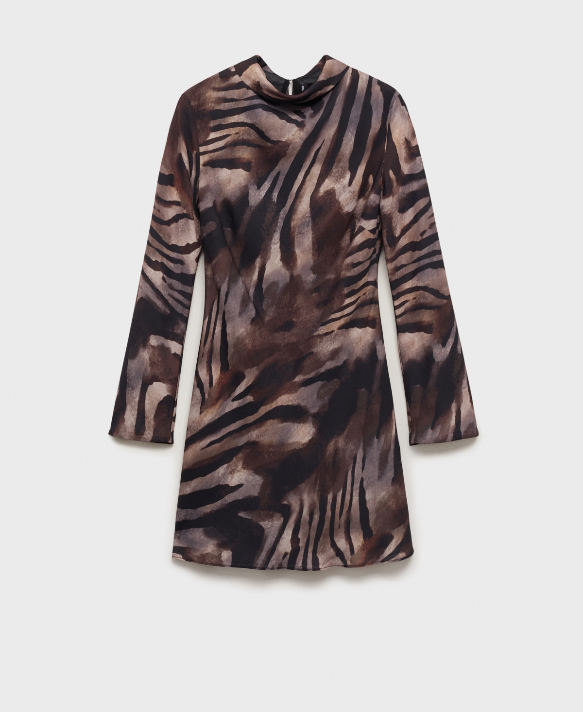 Mango Women's Short Satin Animal Print Dress In Brown