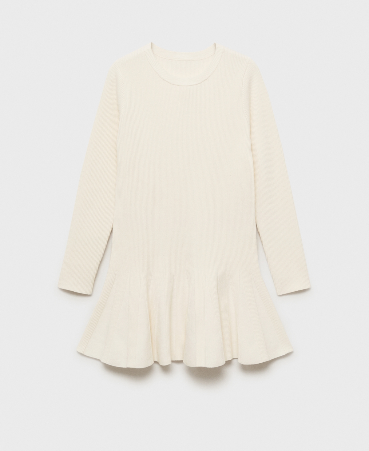 Mango Women's Short Knitted Dress In Ecru