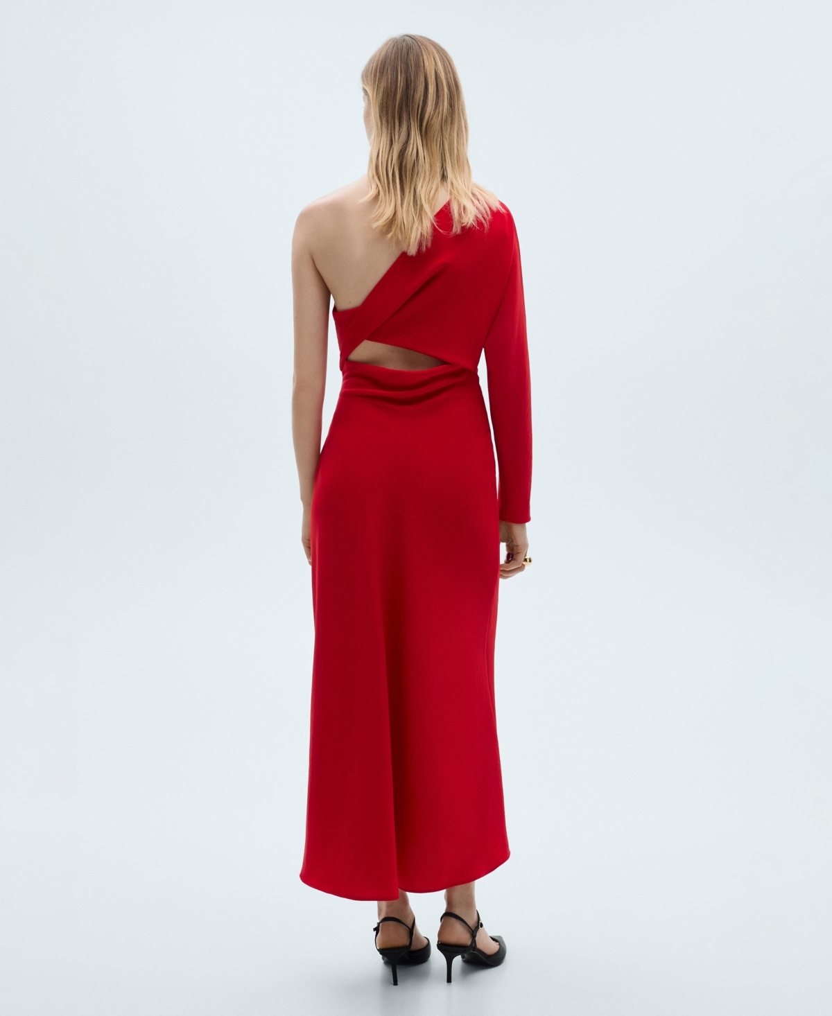 MANGO WOMEN'S ASYMMETRIC DRAPED GOWN 