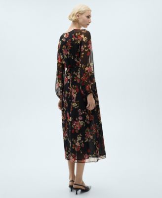 Women's Floral Puff Sleeve Dress