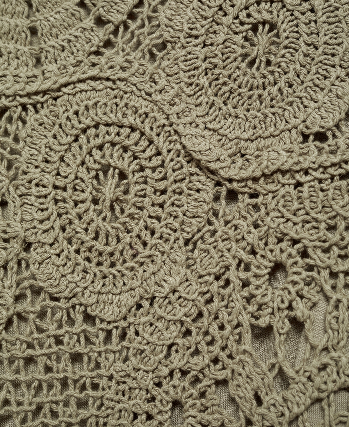 Shop Mango Women's Crochet Knitted Dress In Khaki