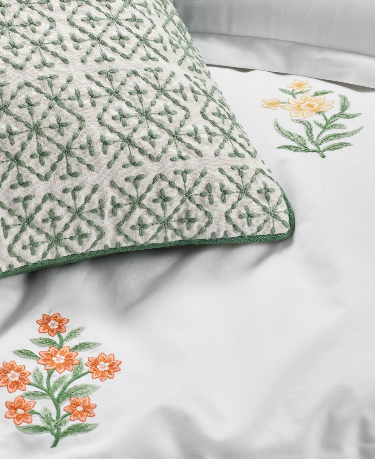 Charter Club Embroidered Tiles Decorative Pillow, 20" X 20", Exclusively At Macy's In Sage
