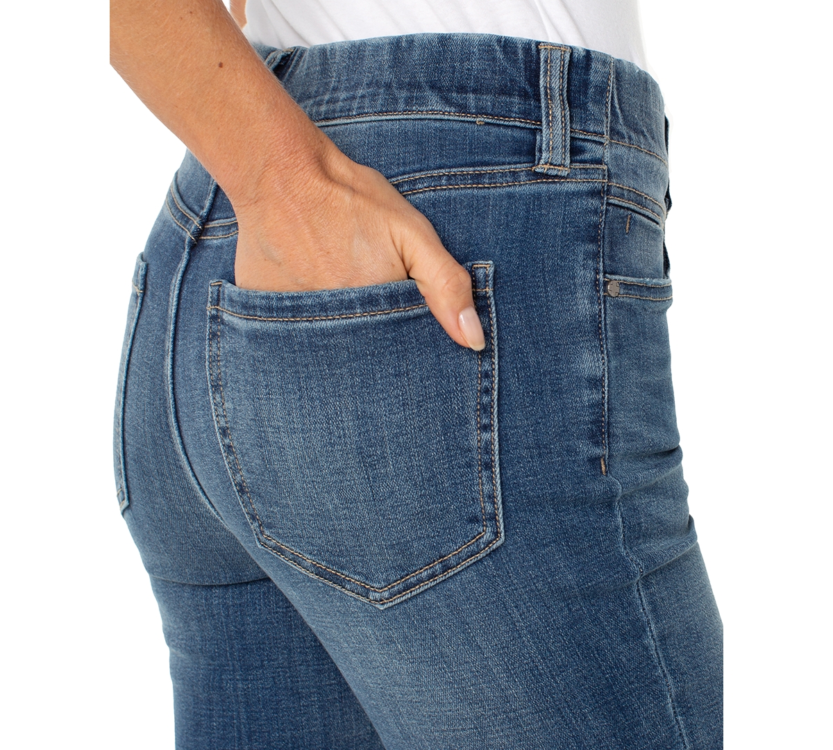 Shop Liverpool Los Angeles Petite Gia Crop Flare Button Fly Jeans In Neola
