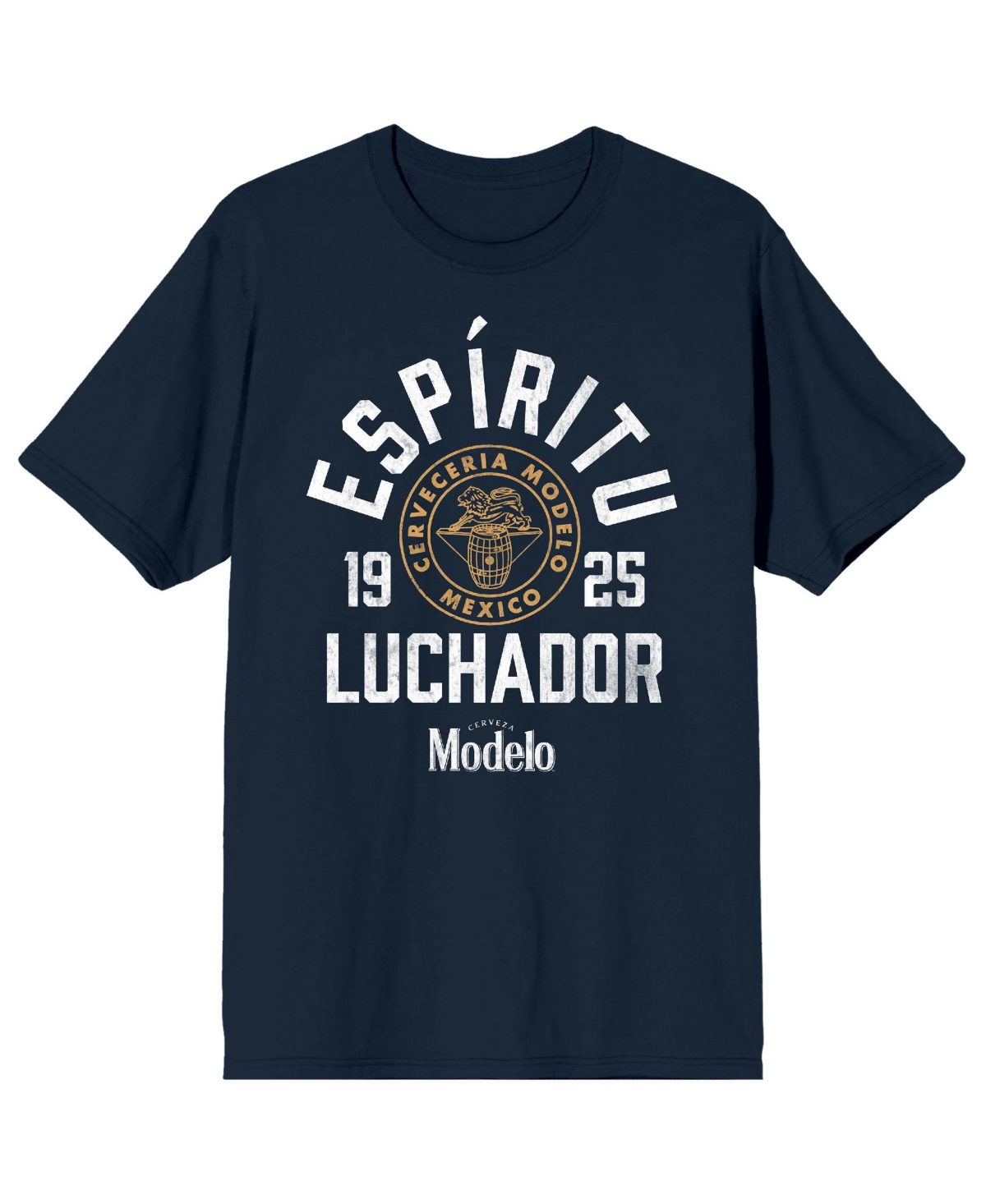 Men's Espiritu Luchador Logo Crew Neck Short Sleeve Navy T-shirt-3XL - Blue
