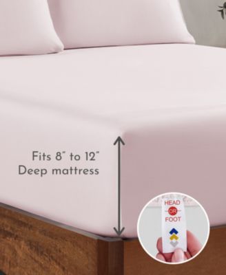 Deep Pocket Cotton Sateen Fitted Sheet Only, Twin