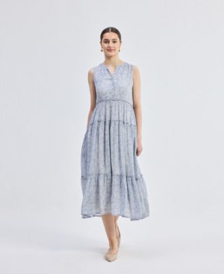 Women's The Perfect Resort Floral Midi in Periwinkle Blue