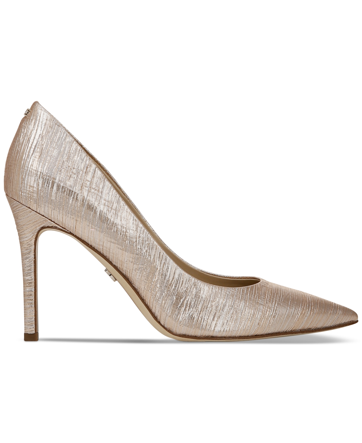 Sam Edelman Hazel Pointed Toe Pump Gold Linen In Gold