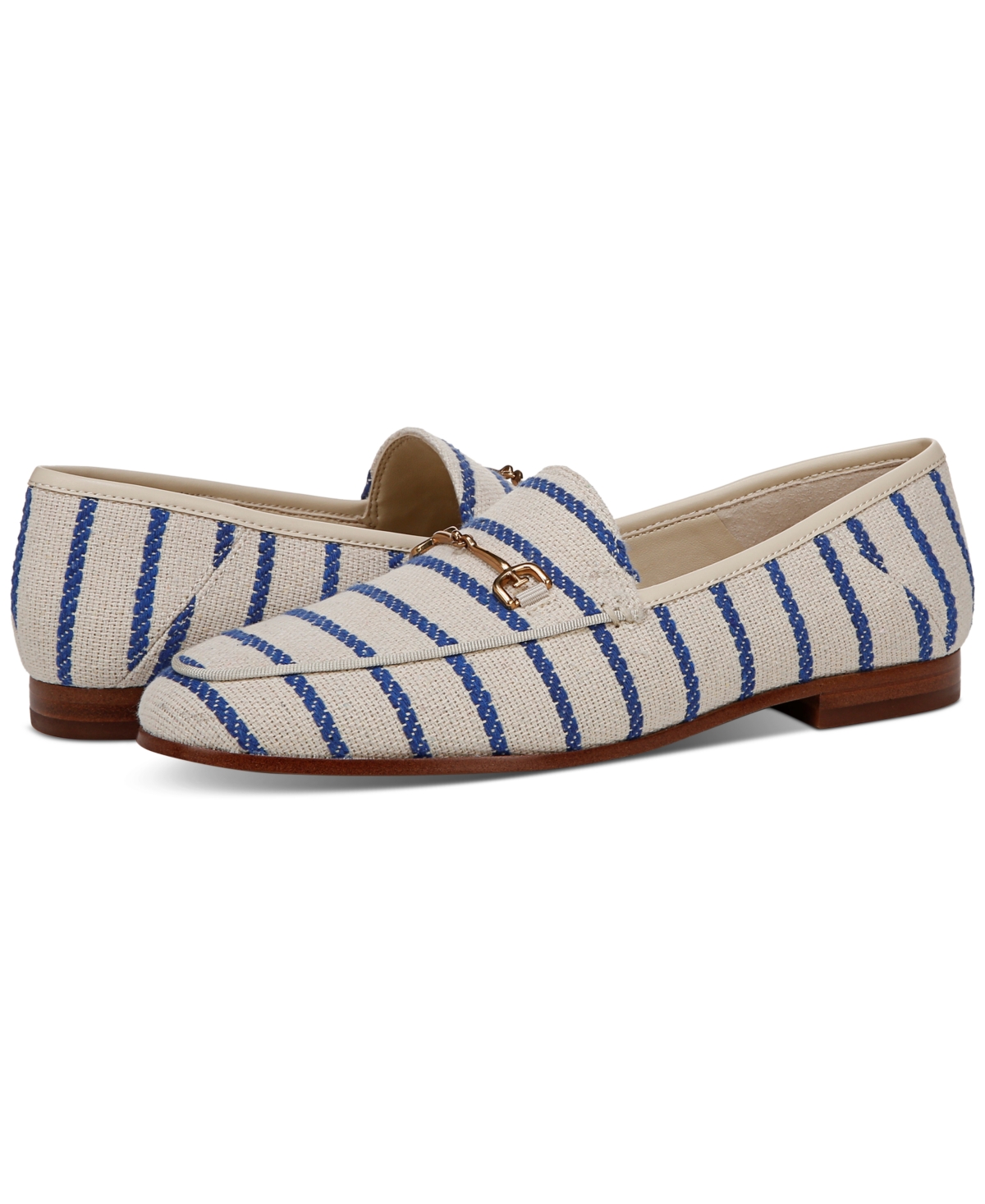 Sam Edelman Loraine Bit Loafer Black Natural Fabric In Cobalt