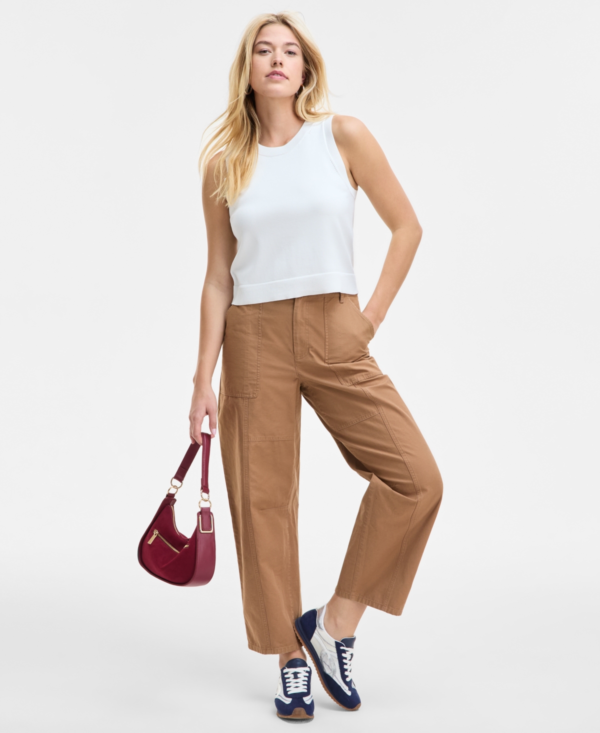 On 34th Women's Crewneck Sweater Tank, Exclusively At Macy's In Washed White