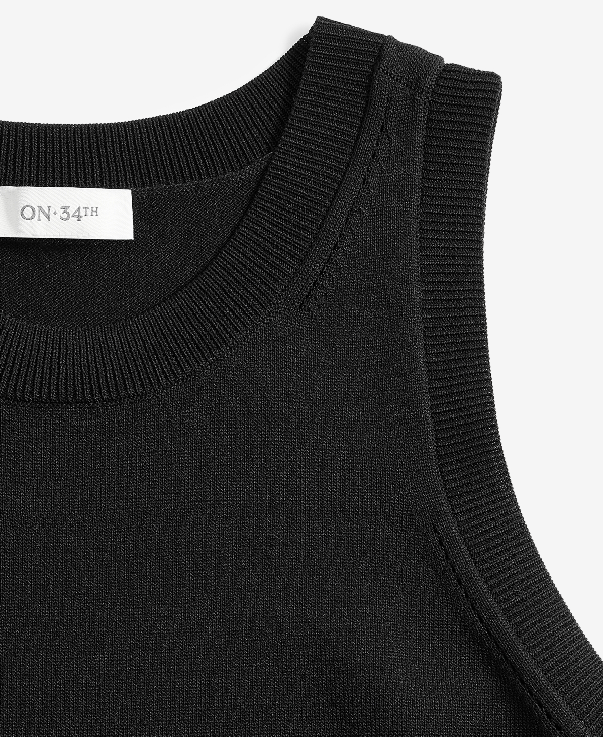 Shop On 34th Women's Crewneck Sweater Tank, Exclusively At Macy's In Deep Black