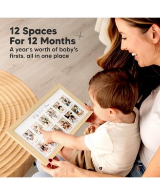 Nova Baby's First Year Photo Frame, 12 Months Newborn Baby Picture Frame, Monthly Birthday Milestone Collage