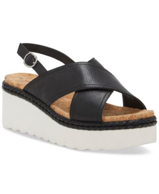 Lucky Brand Women's Pebina Crossband Platform Wedge Sandals - Macy's