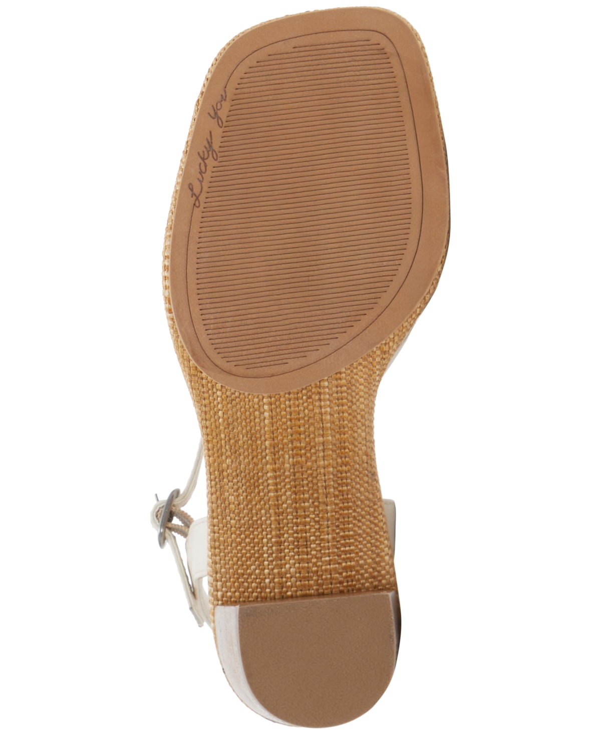 Shop Lucky Brand Women's Fanesa Strappy Block-heel Dress Sandals In Tusk Leather