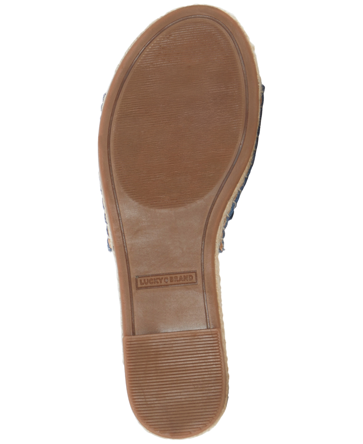 Shop Lucky Brand Women's Biricha Flower Flat Sandals In Medium Denim