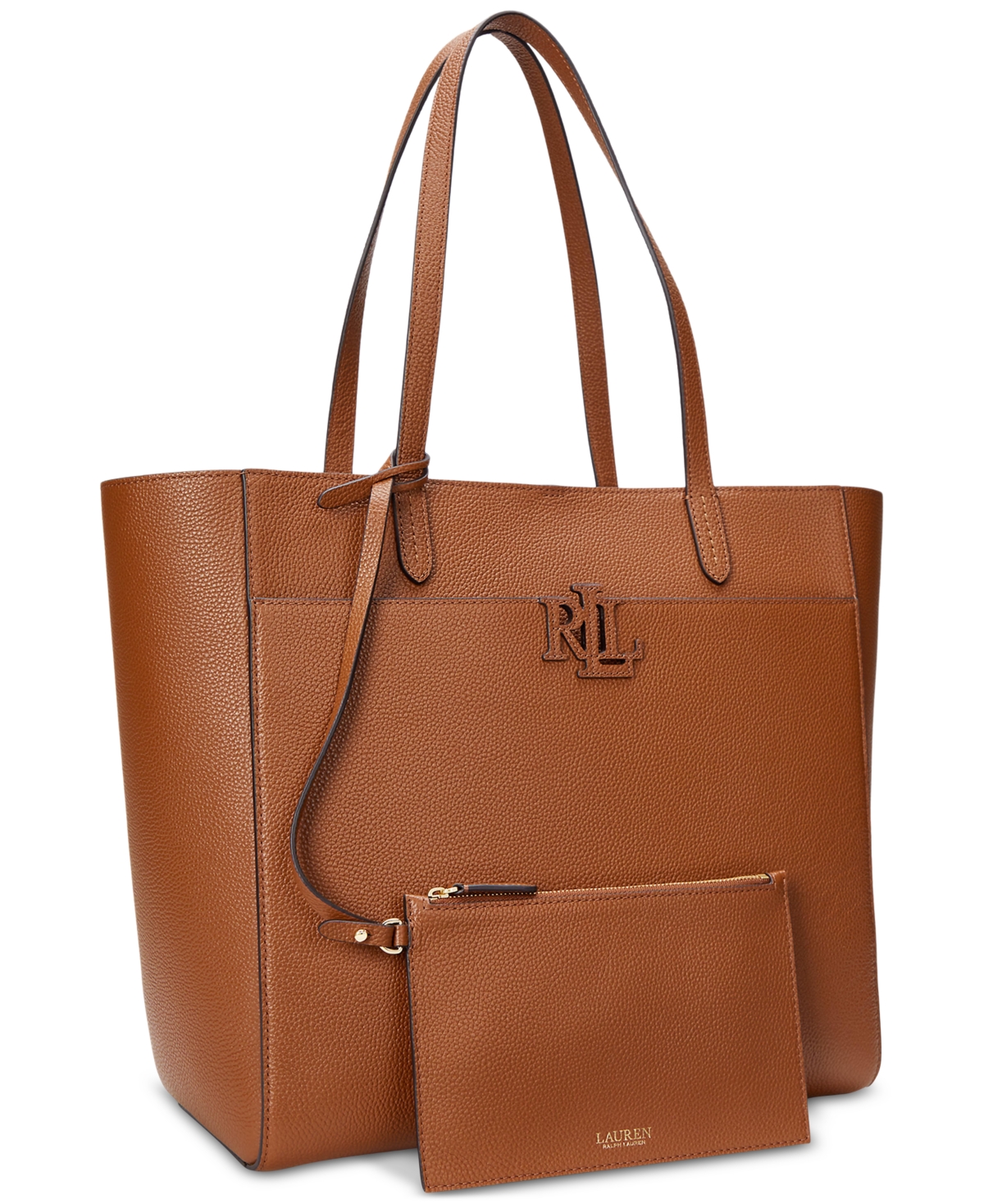 Ralph Lauren Pebbled Leather Extra-large Cameryn Tote Bag In Lauren Tan