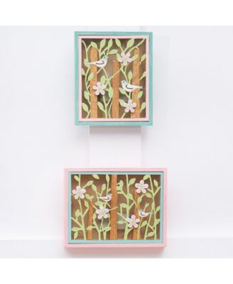 Songbird Easter Spring Shadowbox Light-Up Led  Set of 2