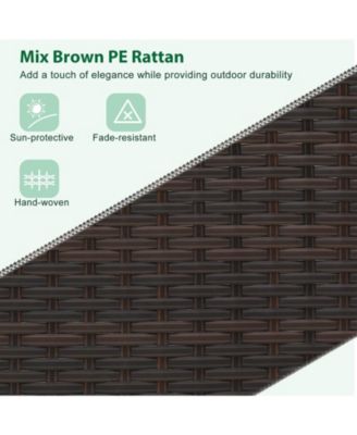 3 Pcs Patio Bar Set with Tempered Glass Tabletop