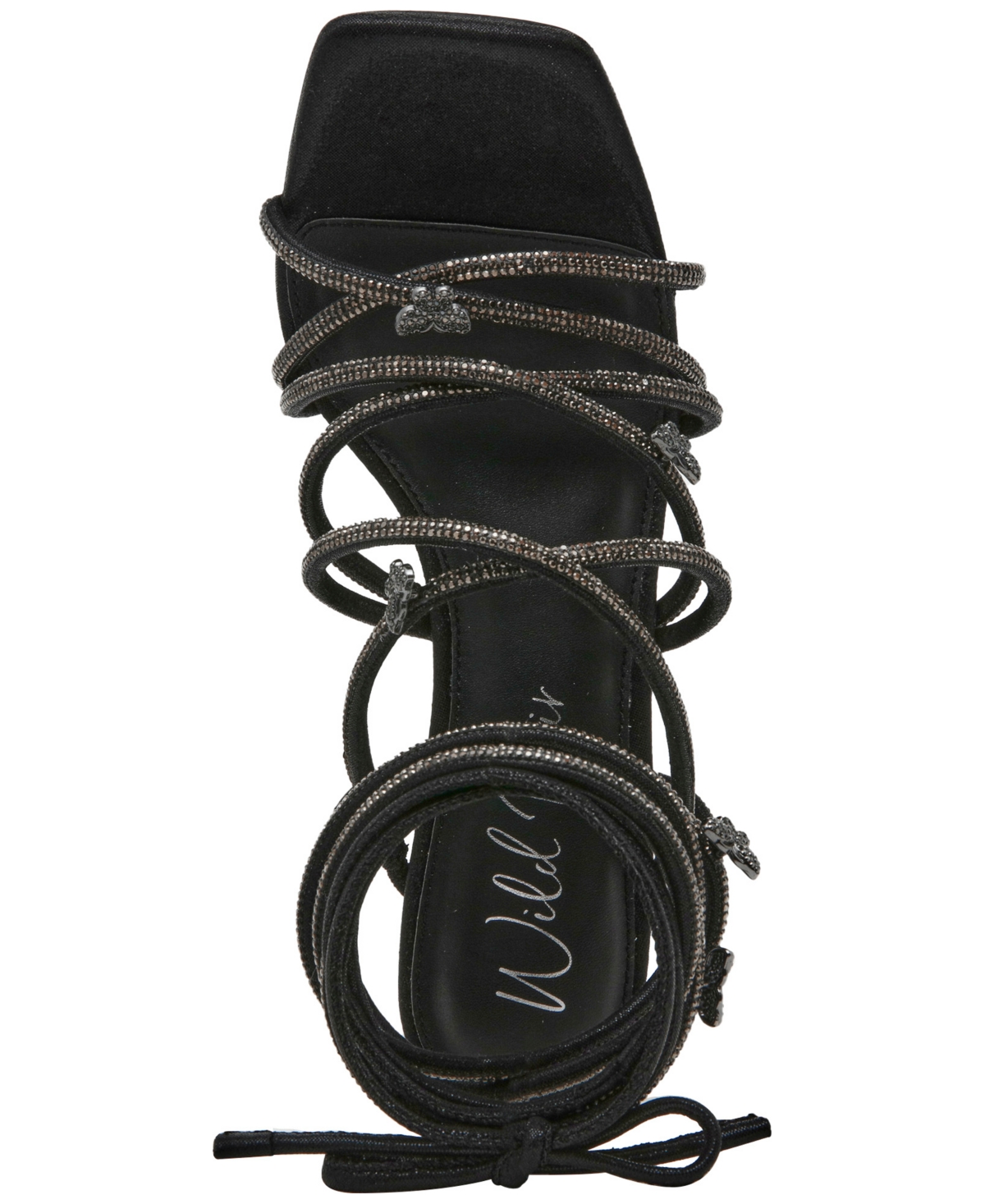 Shop Wild Pair Eross Lace-up Dress Sandals, Created For Macy's In Black Bling