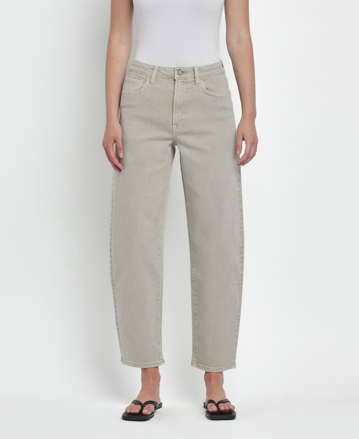 Women's Super High Rise Slim Barrel Jeans - Rock grey
