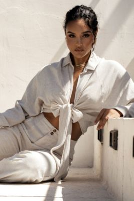 Women's Soho Front Tied Woven Top