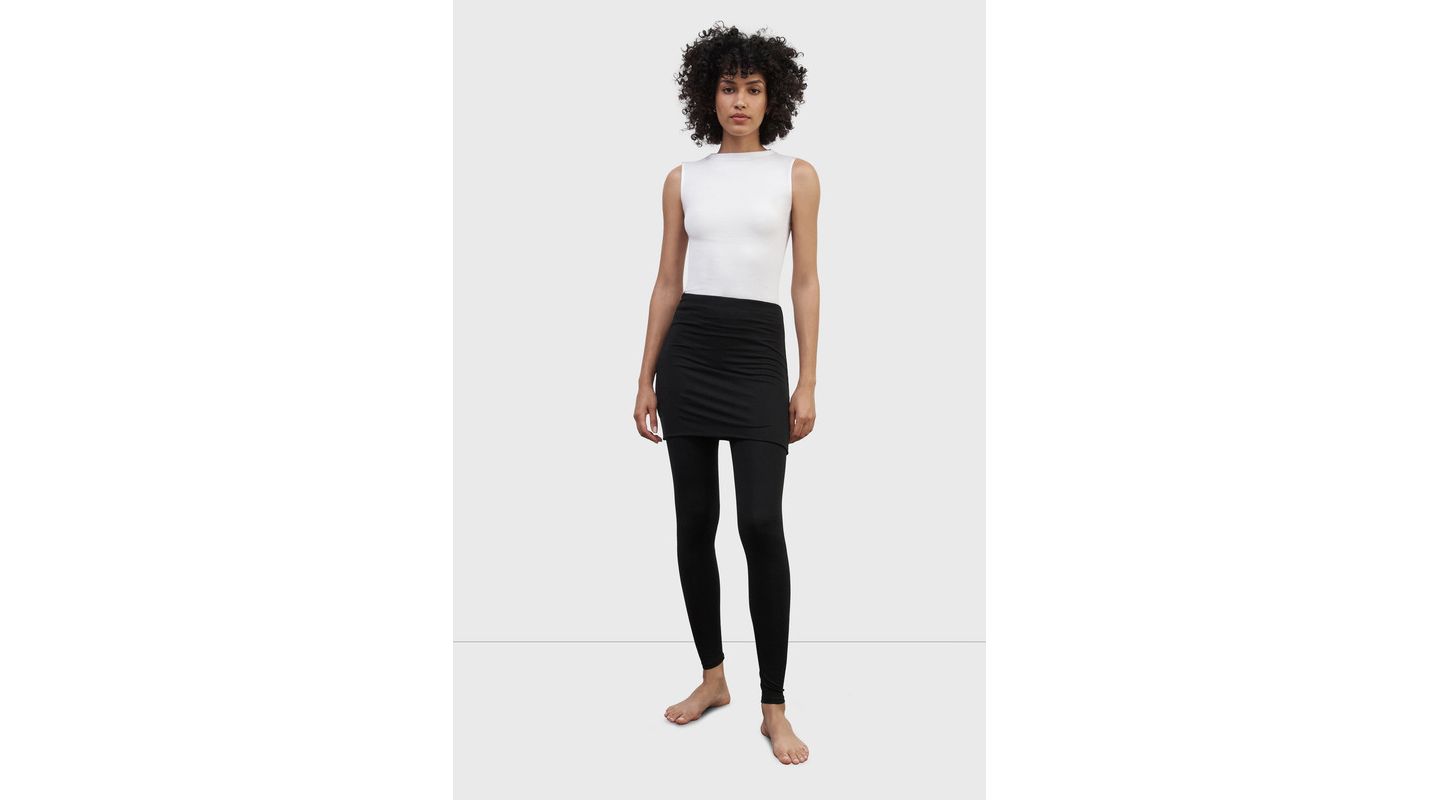 Женские леггинсы Marcella Burke High-Waisted Foldover-Skirt Jersey Leggings, цвет: Чёрный — фото 3