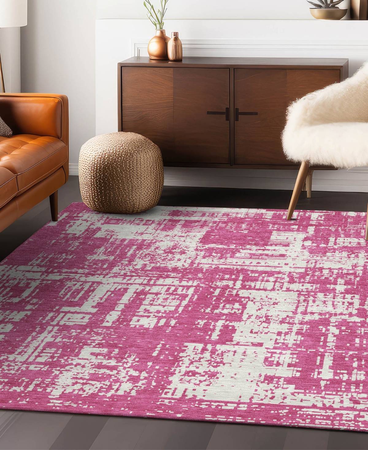 Addison Chantille Acn895 5'x7'6" Area Rug In Rose