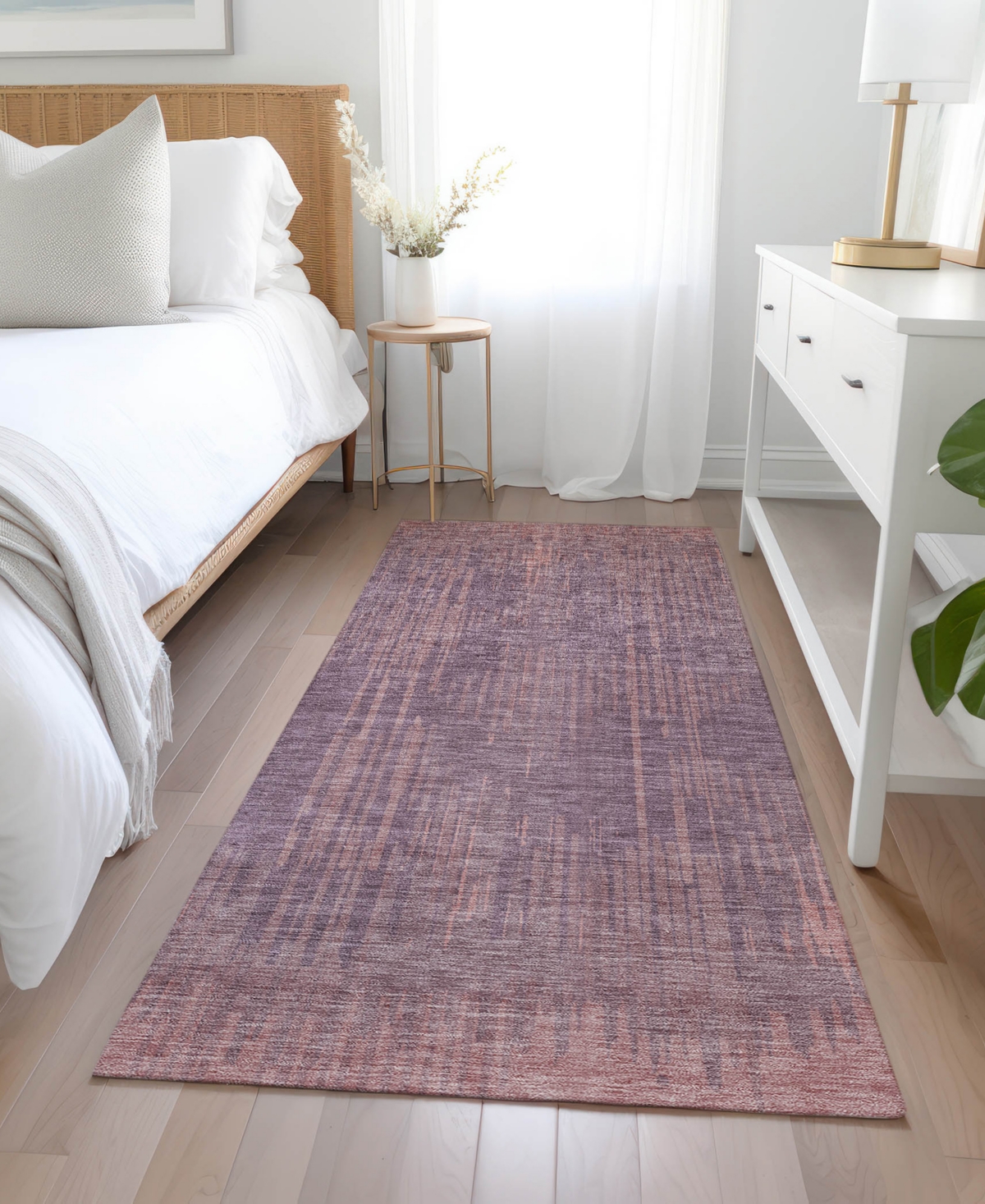 Addison Chantille Acn893 2'3"x7'6" Runner Area Rug In Mauve