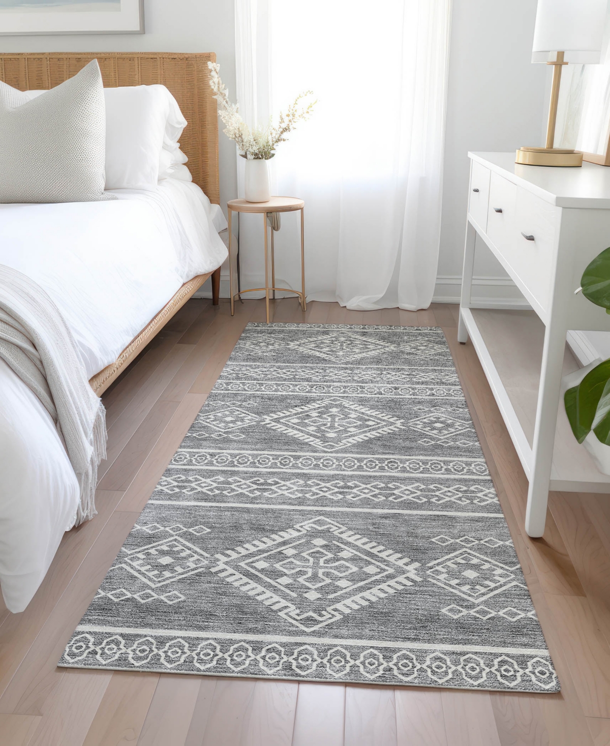 Shop Addison Chantille Machine Washable Acn901 2'3"x7'6" Runner Area Rug In Gray