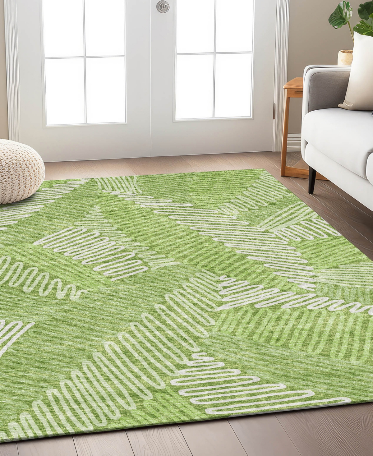 Shop Addison Chantille Machine Washable Acn904 10'x14' Area Rug In Lime