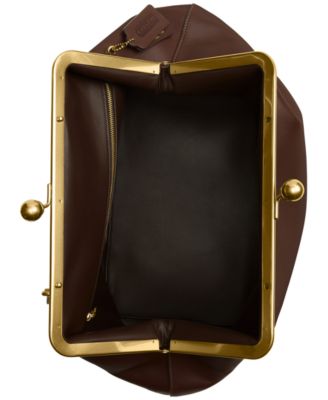 Kisslock Medium Leather Frame Bag 