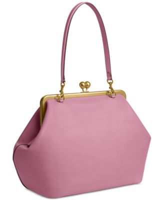 Kisslock Large Leather Frame Bag