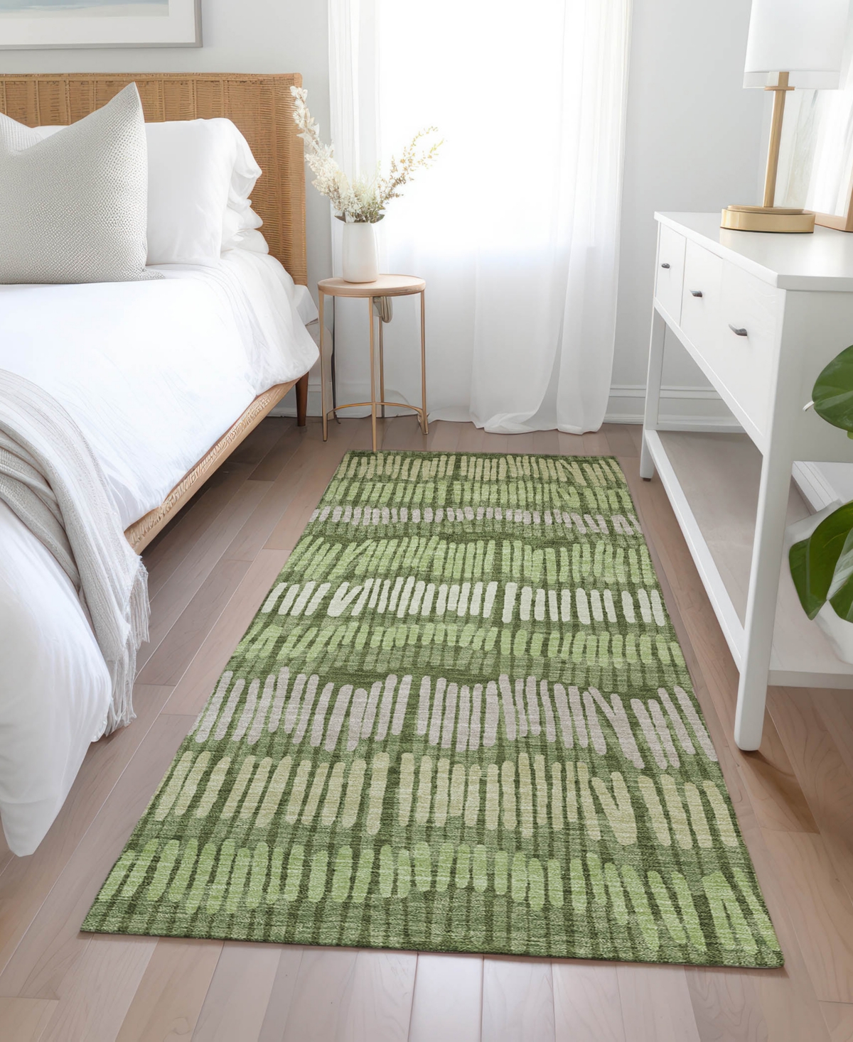 Addison Chantille Acn889 2'3"x7'6" Runner Area Rug In Olive