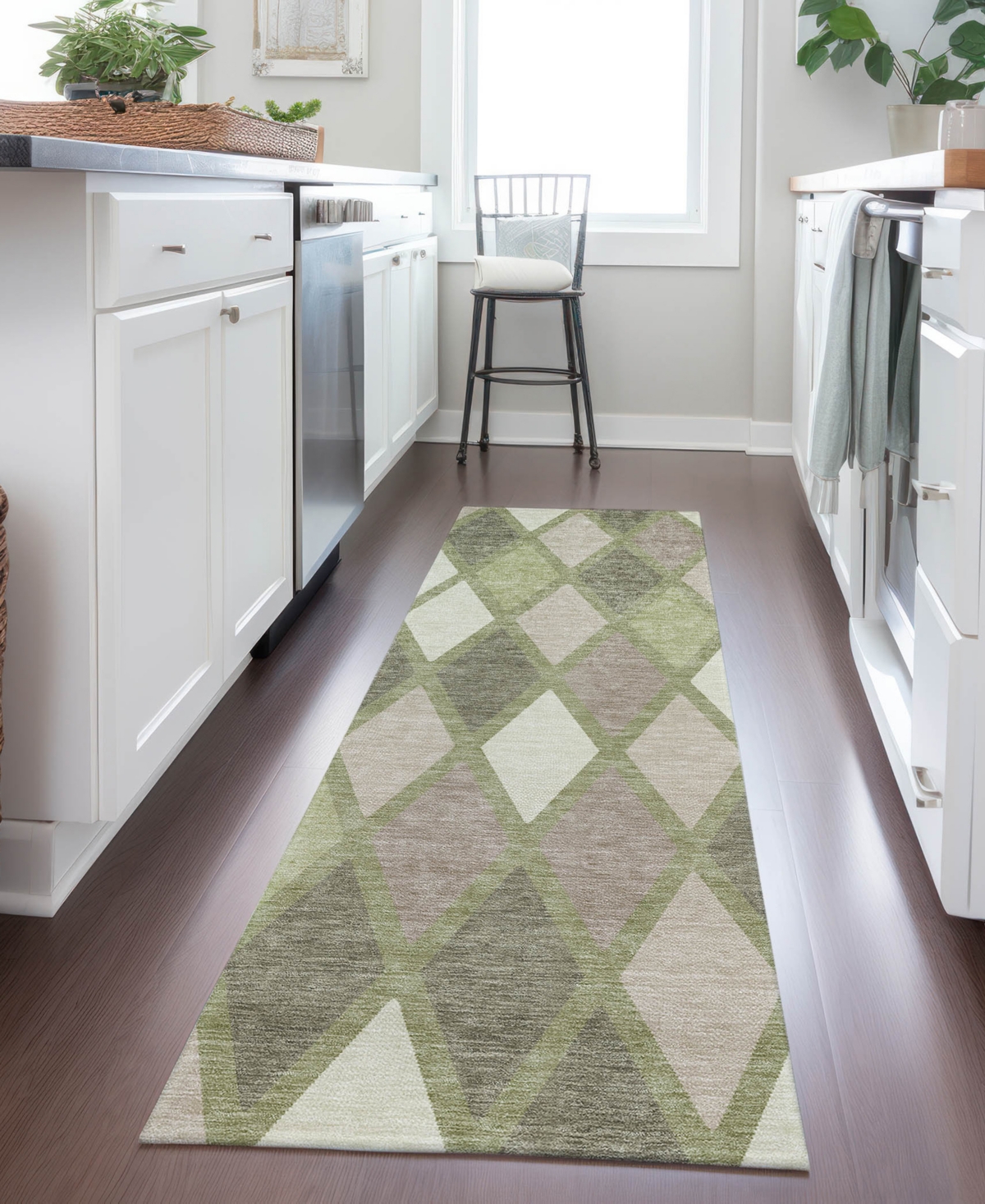 Addison Chantille Acn887 2'3"x7'6" Runner Area Rug In Sage