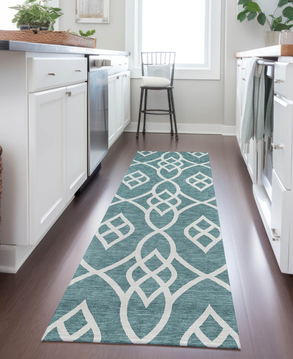 Addison Chantille Acn884 2'3"x7'6" Runner Area Rug In Teal