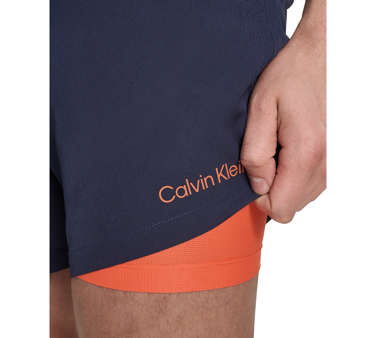 Calvin Klein Men's Logo Elastic Waist Modern Euro 5" Volley Swim Trunks