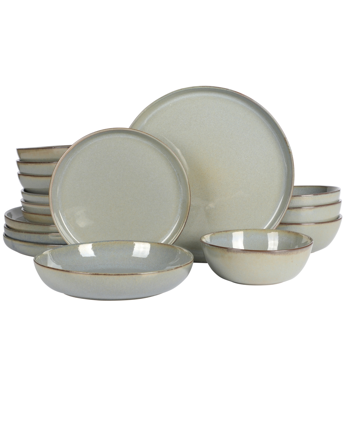 Berea 16 Pc. Dinnerware Set, Service for 4 - Green