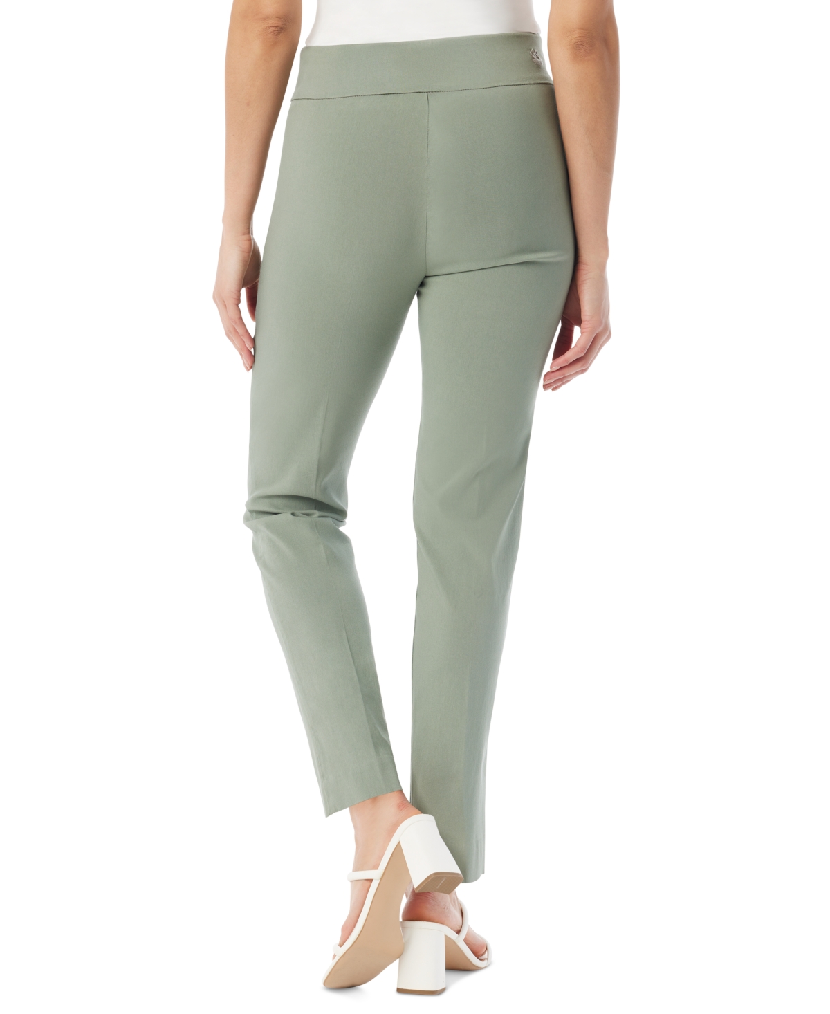 Gloria Vanderbilt Women's Tummy-control Pull-on Slim Trousers, Regular, Short & Long In Lt,pas Grn