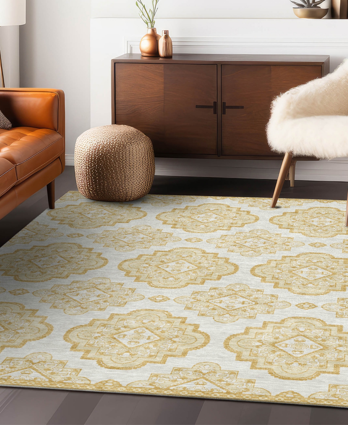 Addison Chantille Acn878 9'x12' Area Rug In Gold