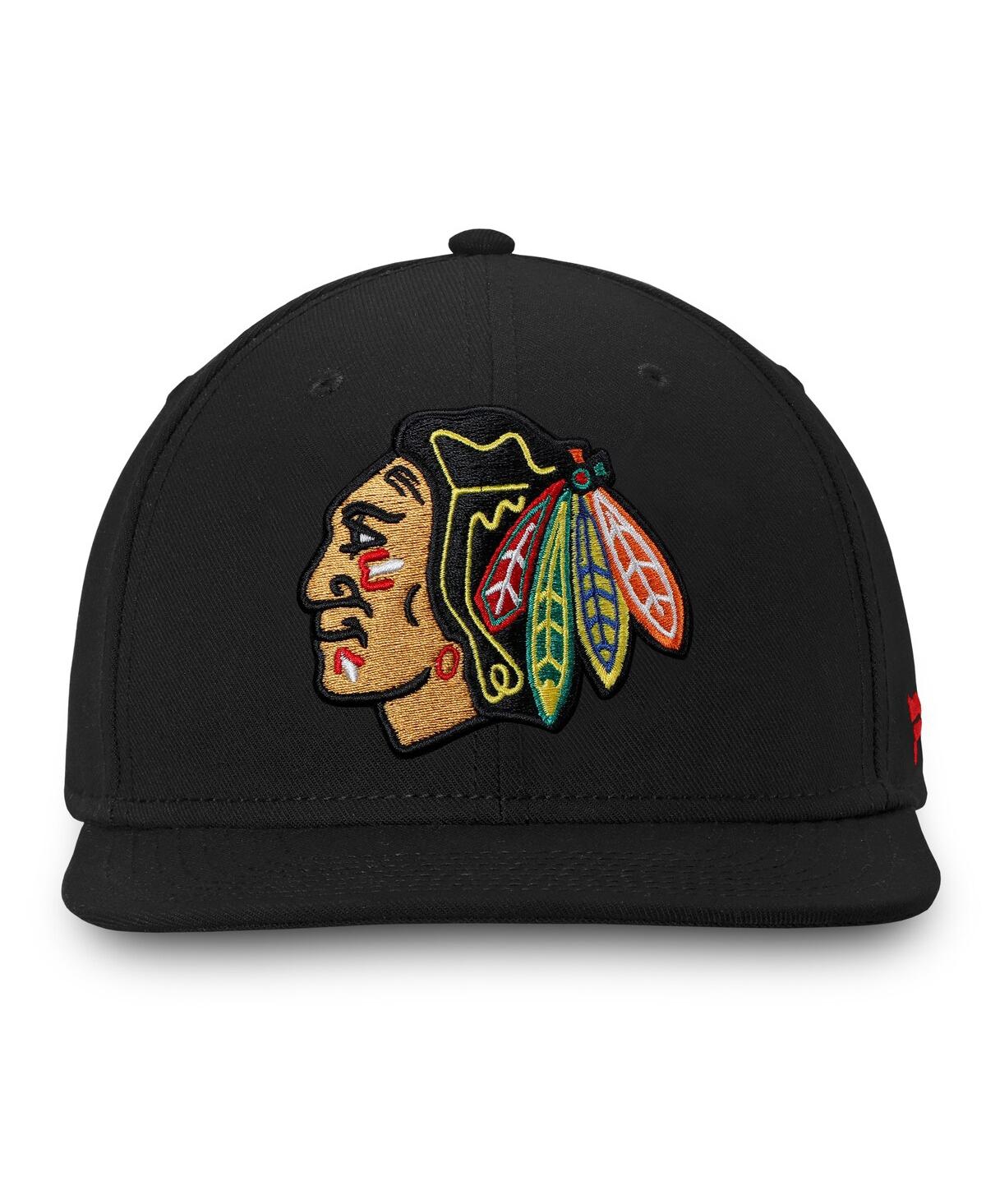 FANATICS MEN'S BLACK CHICAGO BLACKHAWKS CORE FITTED HAT