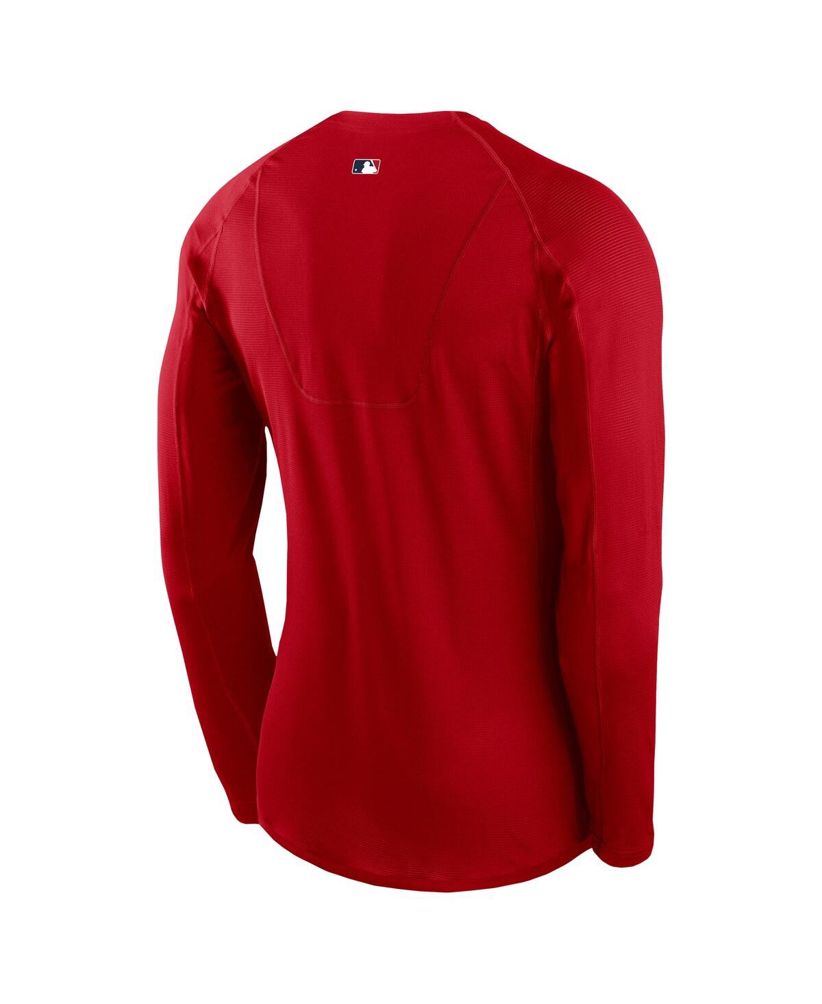 Nike Men's Red Los Angeles Angels Authentic Collection Raglan Long Sleeve T-shirt In Red
