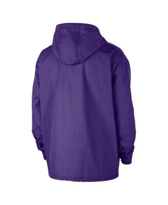 Men's&nbsp;Purple Los Angeles Lakers Courtside Premium Club Anorak Quarter-Zip Pullover Hoodie