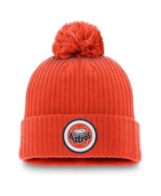 Nike - Men's Orange Houston Astros Cooperstown Collection Patch Cuffed with Pom Knit Hat