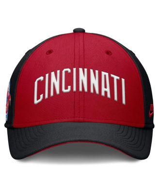 Men's Black/Red Cincinnati Reds Rise Swoosh Performance Flex Hat
