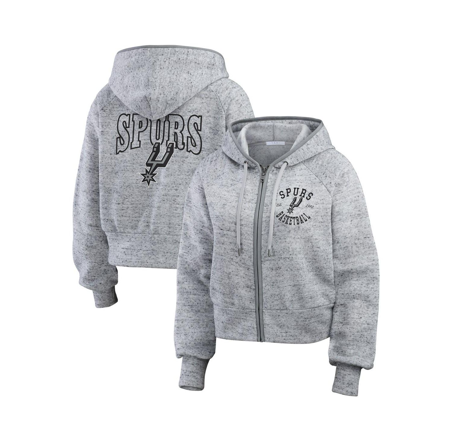Women's Heather Gray San Antonio Spurs Speckled Radiator Full-Zip Hoodie