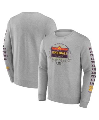 Fanatics - Men's Heather Gray Super Bowl LIX Marble Wordmark Fleece Crew Sweatshirt