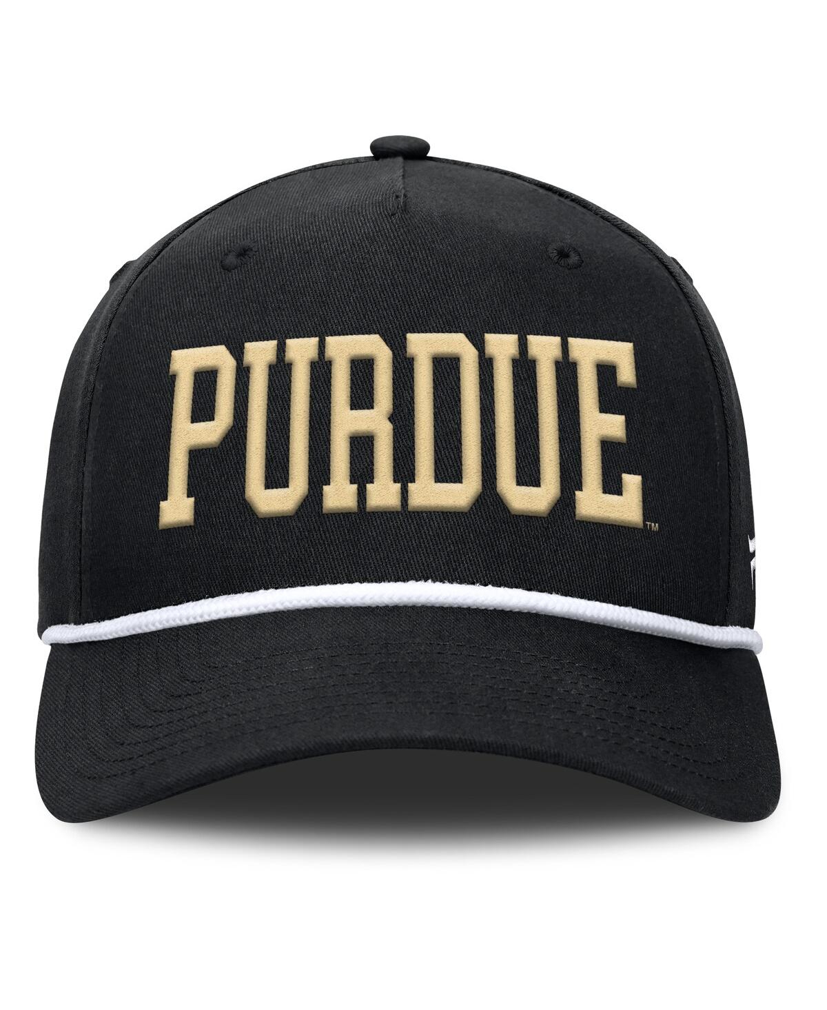 Fanatics Men's Black Purdue Boilermakers Foul Ball Rope Adjustable Hat In Black